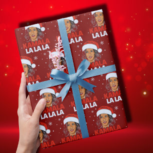 Grappig Kamala Harris 2024 Comma La Christmas Cadeaupapier