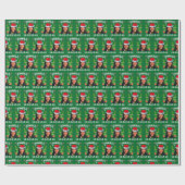 Grappig Kamala Harris 2024 Groene Kerst Cadeaupapier (Vlak)