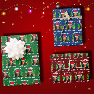 Grappig Kamala Harris 2024 Groene Kerst Inpakpapier Vel
