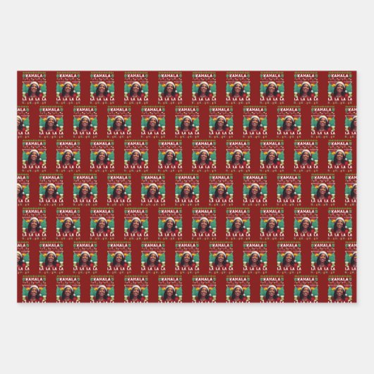 Grappig Kamala Harris 2024 Kerst Comma La Gift Inpakpapier Vel (Voorkant)