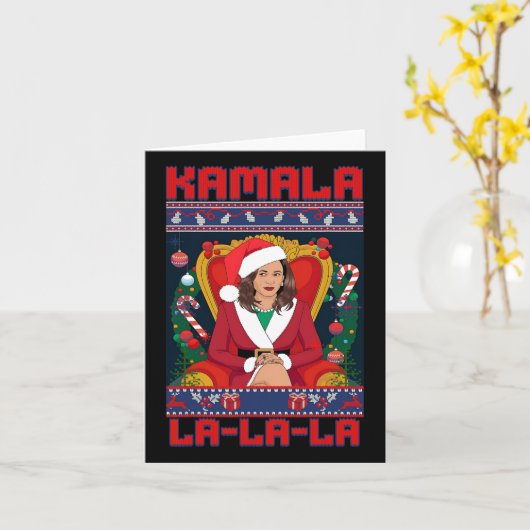 Grappig Kamala Harris 2024 Kerst Comma La Mannen W Kaart (Gele Bloem)