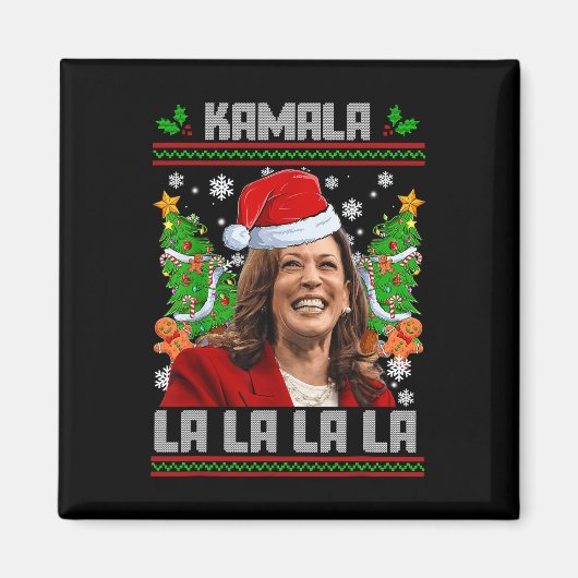 Grappig Kamala Harris 2024 Kerst Comma La Mannen W Magneet (Voorkant)