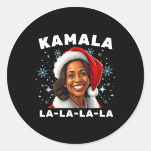 Grappig Kamala Harris 2024 Kerst Comma La Mannen W Ronde Sticker
