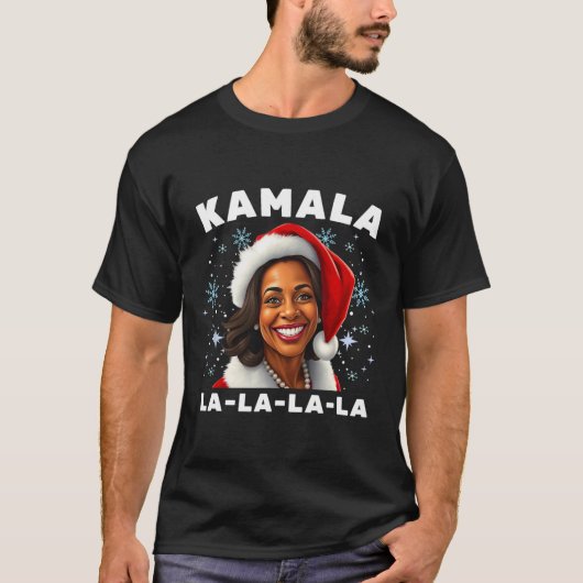 Grappig Kamala Harris 2024 Kerst Comma La Mannen W T-shirt (Voorkant)