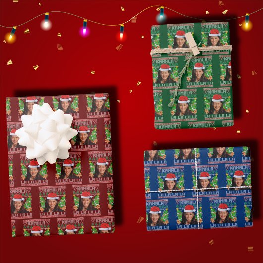 Grappig Kamala Harris 2024 Kerst Comma La Xmas Inpakpapier Vel