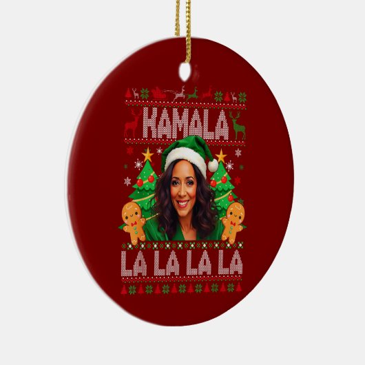 Grappig Kamala Harris 2024 Kerst Keramisch Ornament (Rechts)