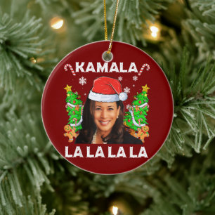 Grappig Kamala Harris 2024 Kerst Ugly Gift Xmas Keramisch Ornament