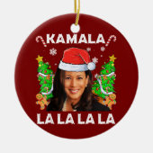 Grappig Kamala Harris 2024 Kerst Ugly Gift Xmas Keramisch Ornament (Voorkant)