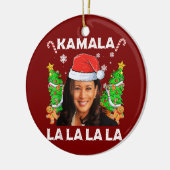 Grappig Kamala Harris 2024 Kerst Ugly Gift Xmas Keramisch Ornament (Links)