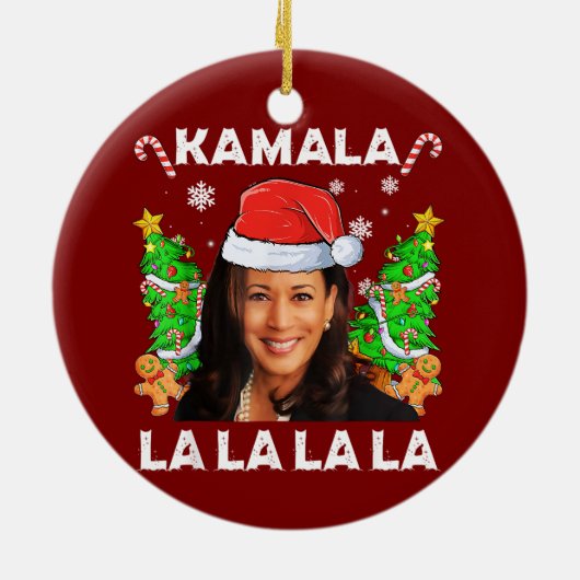 Grappig Kamala Harris 2024 Kerst Ugly Gift Xmas Keramisch Ornament (Achterkant)