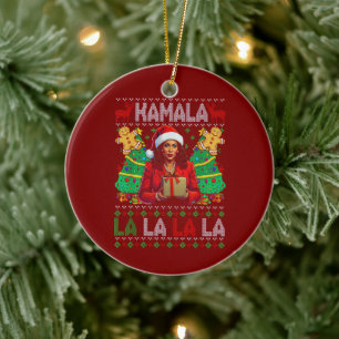 Grappig Kamala Harris 2024 Kerstmis Vrouwen Xmas Keramisch Ornament