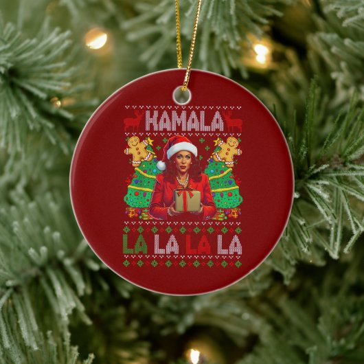 Grappig Kamala Harris 2024 Kerstmis Vrouwen Xmas Keramisch Ornament (Boom)