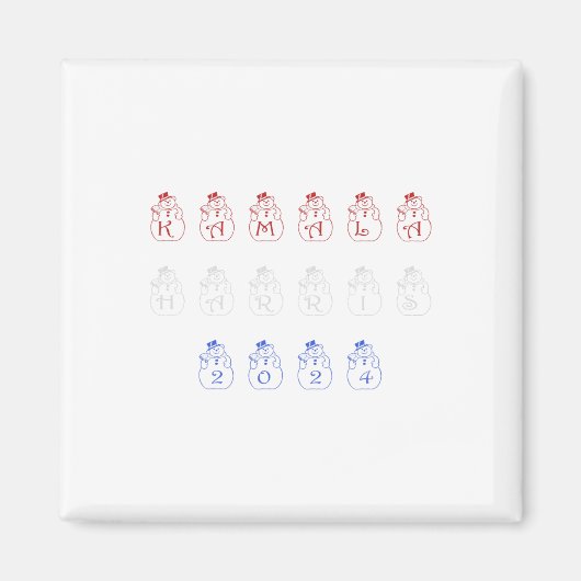 Grappig Kamala Harris 2024 Vrolijk kerstbeletterin Magneet (Voorkant)