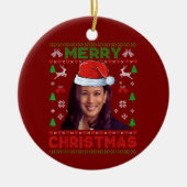Grappig Kamala Harris 2024 Vrolijk Kerstcadeau Keramisch Ornament (Voorkant)