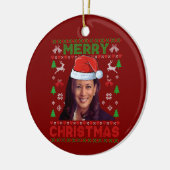 Grappig Kamala Harris 2024 Vrolijk Kerstcadeau Keramisch Ornament (Links)