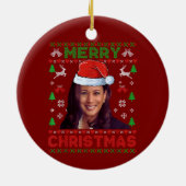 Grappig Kamala Harris 2024 Vrolijk Kerstcadeau Keramisch Ornament (Achterkant)