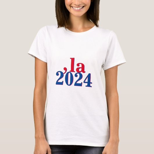 Grappig Kamala Harris Comma La 2024 T-shirt (Voorkant)