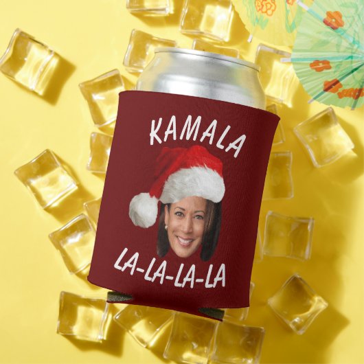 Grappig Kamala Harris Face Santa Hat Kerstmis Blikjeskoeler (Insitu Zomer)