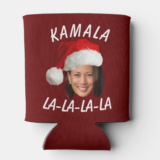 Grappig Kamala Harris Face Santa Hat Kerstmis Blikjeskoeler (Achterkant)
