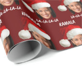 Grappig Kamala Harris Face Santa Hat Kerstmis Cadeaupapier (Rol Hoek)