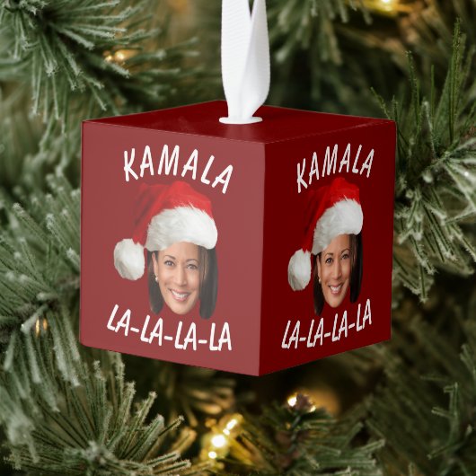 Grappig Kamala Harris Face Santa Hat Kerstmis Decoratie (Boom)