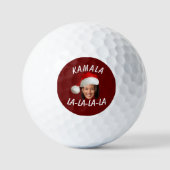 Grappig Kamala Harris Face Santa Hat Kerstmis Golfballen (Voorkant)