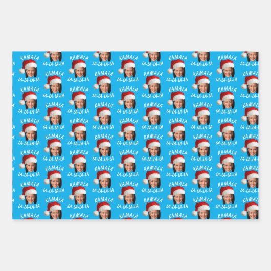 Grappig Kamala Harris Face Santa Hat Kerstmis Inpakpapier Vel (Voorkant 3)