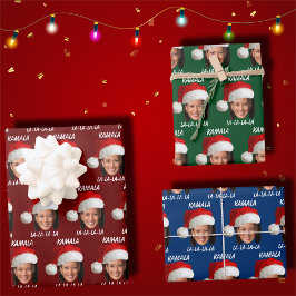 Grappig Kamala Harris Face Santa Hat Kerstmis Inpakpapier Vel