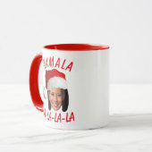 Grappig Kamala Harris Face Santa Hat Kerstmis Mok (Voorkant links)