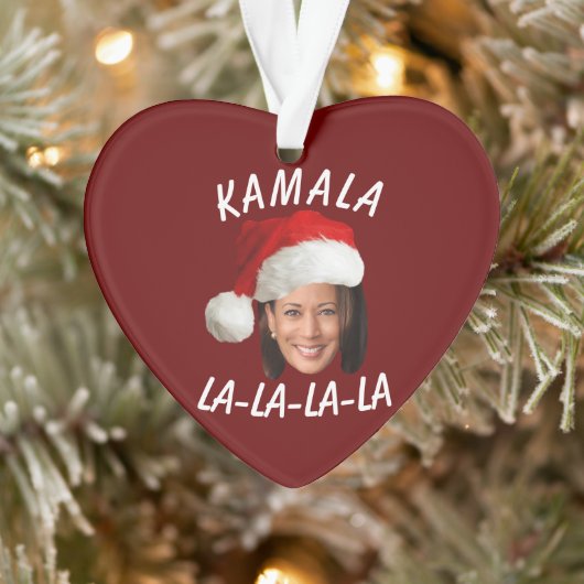 Grappig Kamala Harris Face Santa Hat Kerstmis Ornament (Boom)