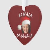 Grappig Kamala Harris Face Santa Hat Kerstmis Ornament (voorkant)