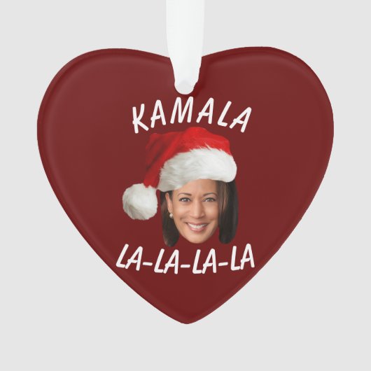 Grappig Kamala Harris Face Santa Hat Kerstmis Ornament (voorkant)