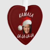 Grappig Kamala Harris Face Santa Hat Kerstmis Ornament (voorkant)