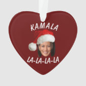 Grappig Kamala Harris Face Santa Hat Kerstmis Ornament (achterkant)