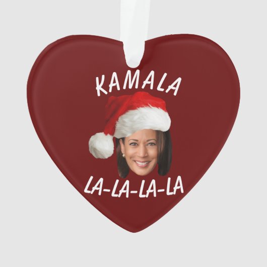 Grappig Kamala Harris Face Santa Hat Kerstmis Ornament (achterkant)