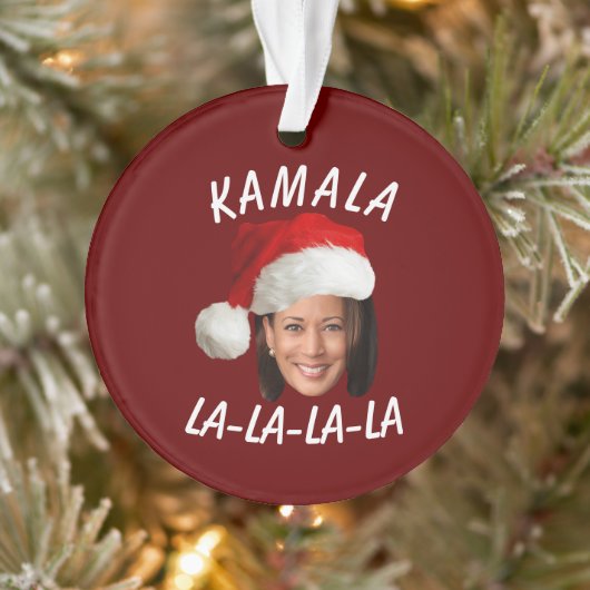 Grappig Kamala Harris Face Santa Hat Kerstmis Ornament (Boom)