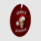 Grappig Kamala Harris Face Santa Hat Kerstmis Ornament (voorkant)