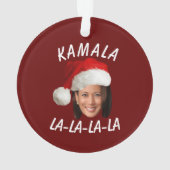 Grappig Kamala Harris Face Santa Hat Kerstmis Ornament (achterkant)