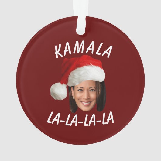 Grappig Kamala Harris Face Santa Hat Kerstmis Ornament (achterkant)