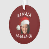 Grappig Kamala Harris Face Santa Hat Kerstmis Ornament (voorkant)
