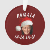 Grappig Kamala Harris Face Santa Hat Kerstmis Ornament (voorkant)