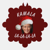 Grappig Kamala Harris Face Santa Hat Kerstmis Ornament Kaart (Achterkant)