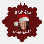Grappig Kamala Harris Face Santa Hat Kerstmis Ornament Kaart (Voorkant)