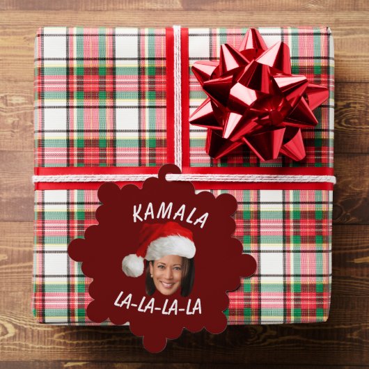 Grappig Kamala Harris Face Santa Hat Kerstmis Ornament Kaart (Insitu (Geschenk))