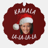 Grappig Kamala Harris Face Santa Hat Kerstmis Ornament Kaart (Achterkant)