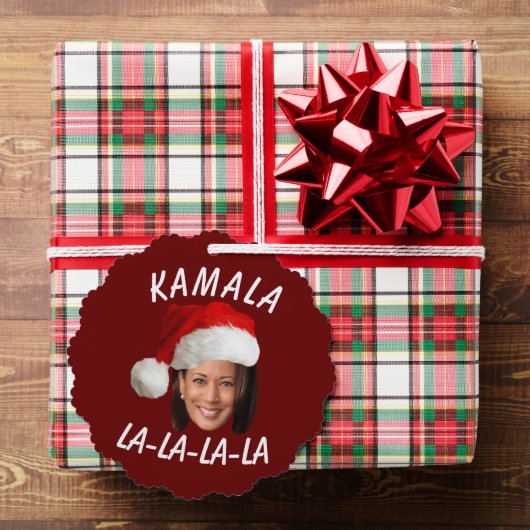 Grappig Kamala Harris Face Santa Hat Kerstmis Ornament Kaart (Insitu (Geschenk))