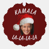 Grappig Kamala Harris Face Santa Hat Kerstmis Ornament Kaart (Voorkant)
