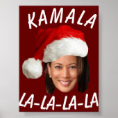 Grappig Kamala Harris Face Santa Hat Kerstmis Poster (Voorkant)