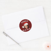 Grappig Kamala Harris Face Santa Hat Kerstmis Ronde Sticker (Envelop)