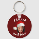 Grappig Kamala Harris Face Santa Hat Kerstmis Sleutelhanger (Achterkant)